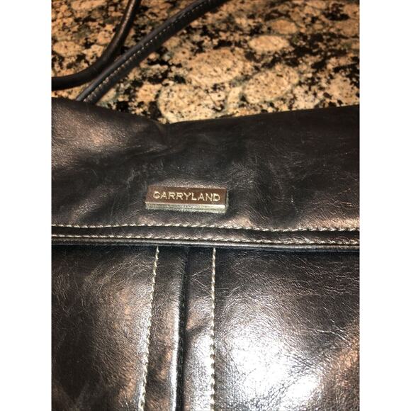 Carryland Black Faux‎ Leather Handbag Two Handle - Picture 3 of 6